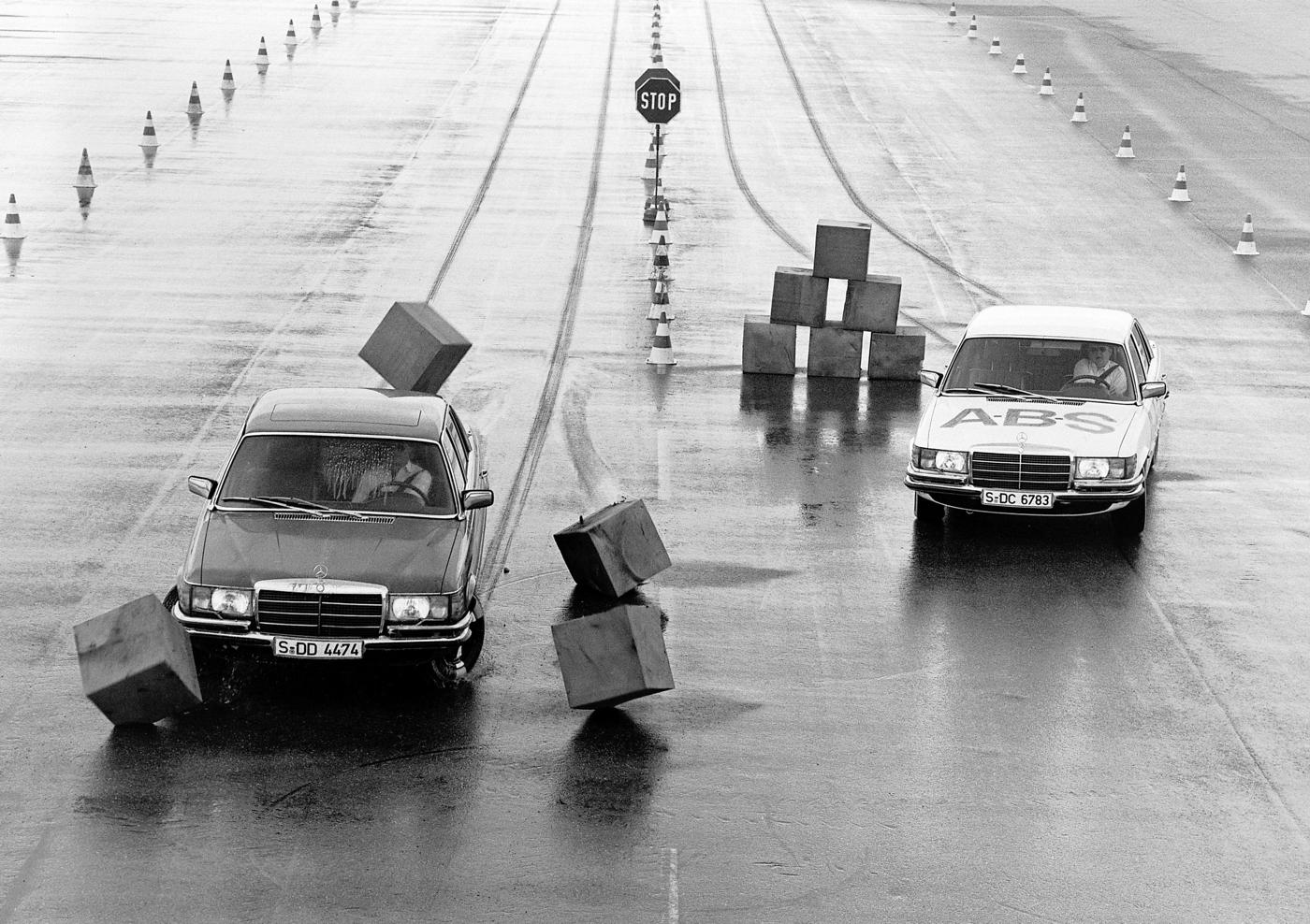 1978 Mercedes ABS Demonstration courtesy Daimler.